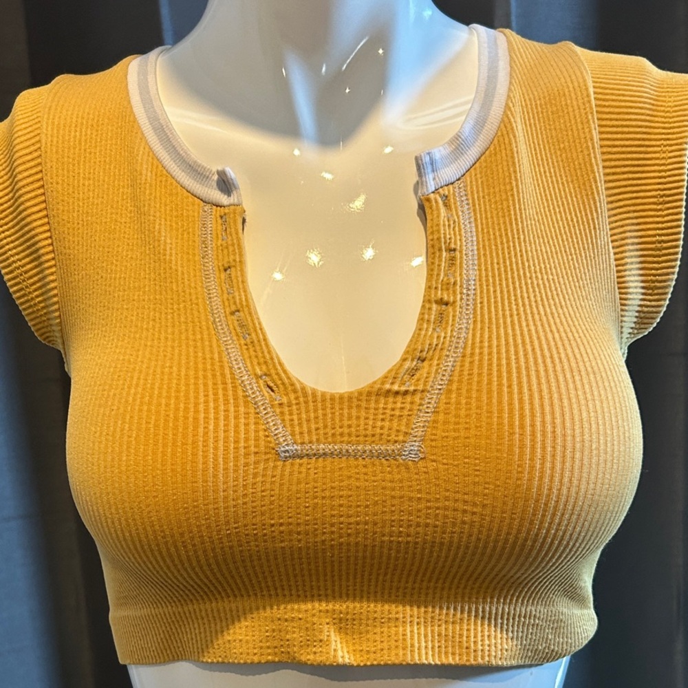Urban Outfitters Out From Under Yellow Ribbed Women's Top